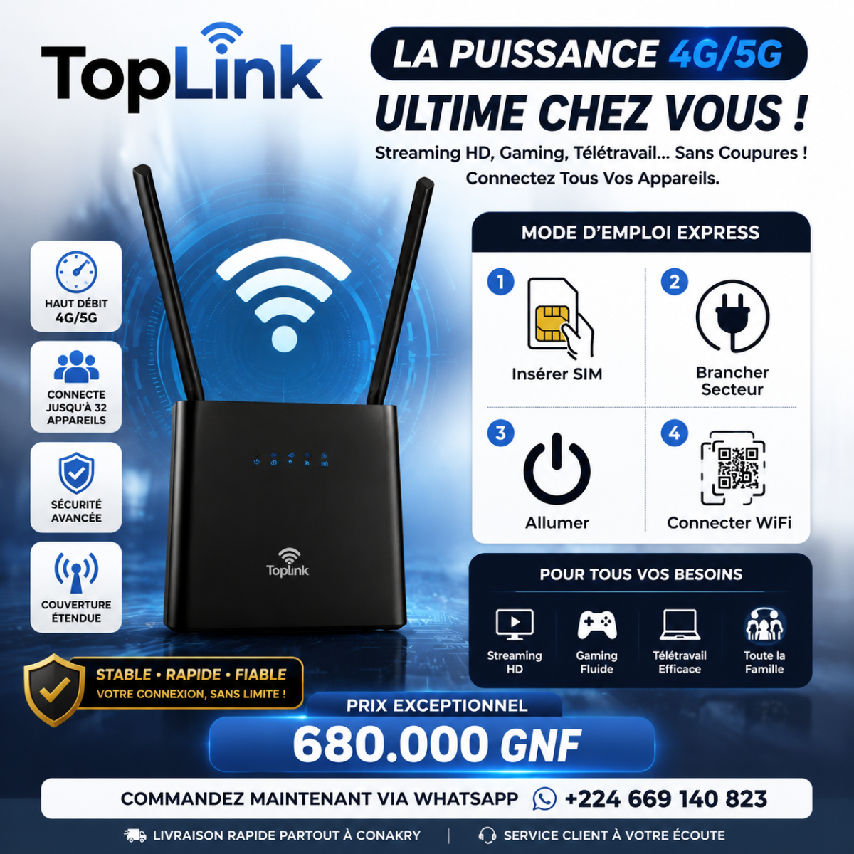 Routeur MiFi TopLink 4G/5G